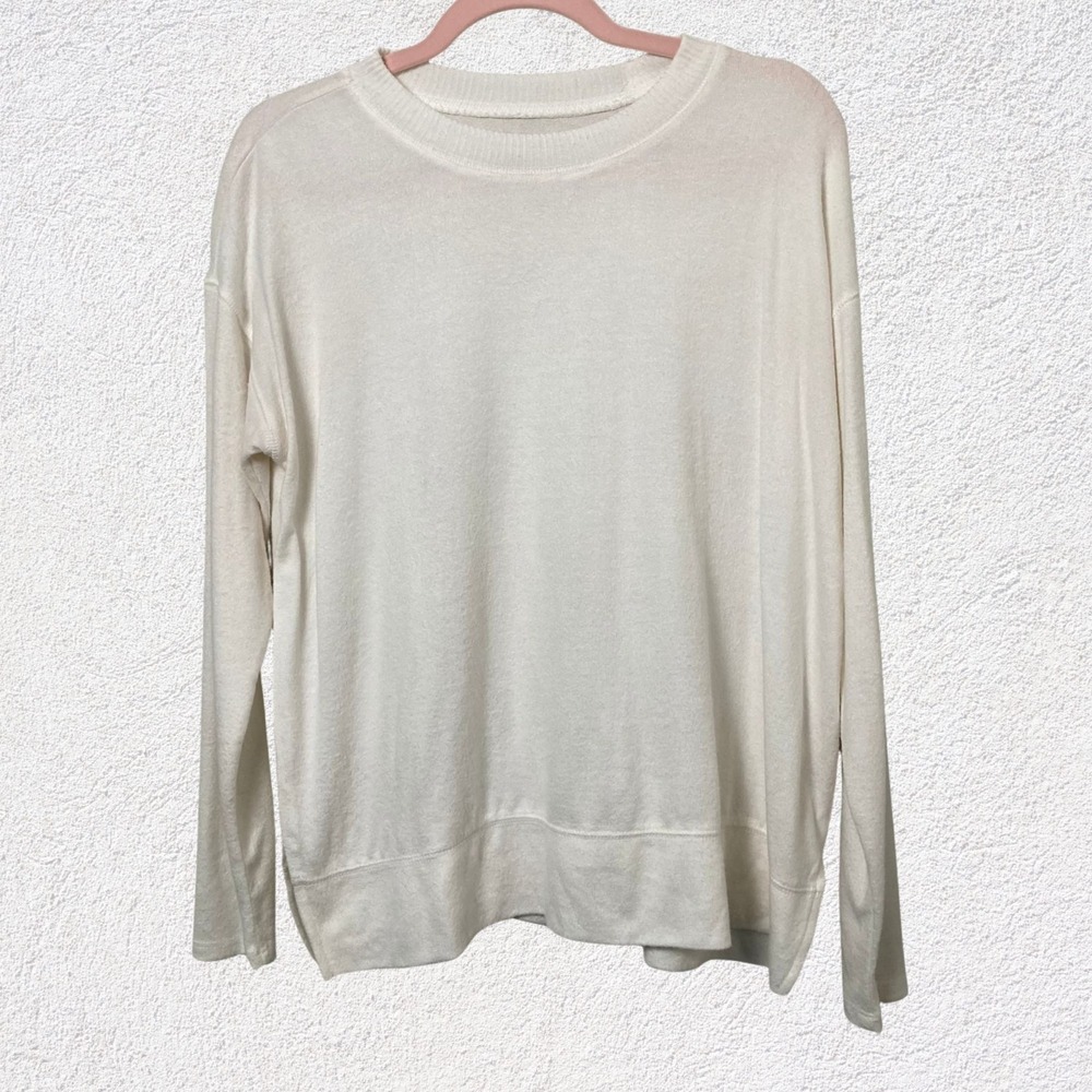 Lucky‎ Brand White Sweater Long Sleeve Size SP Soft Basic Layering Cozy Pullover